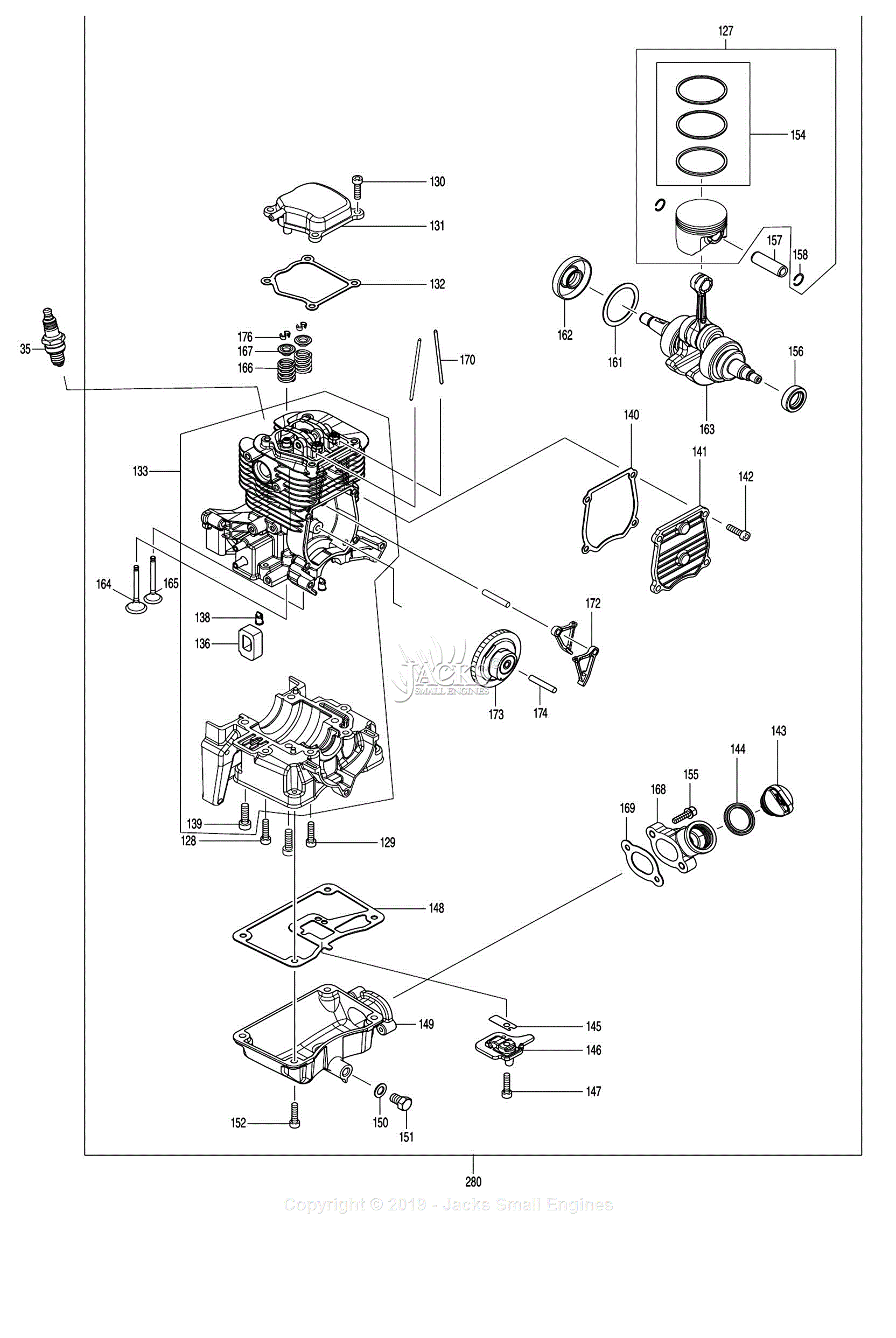 Assortiment Uitdaging Oh jee Makita EB5300TH Parts Diagram for 6 - Cylinder Block Assembly, Crank