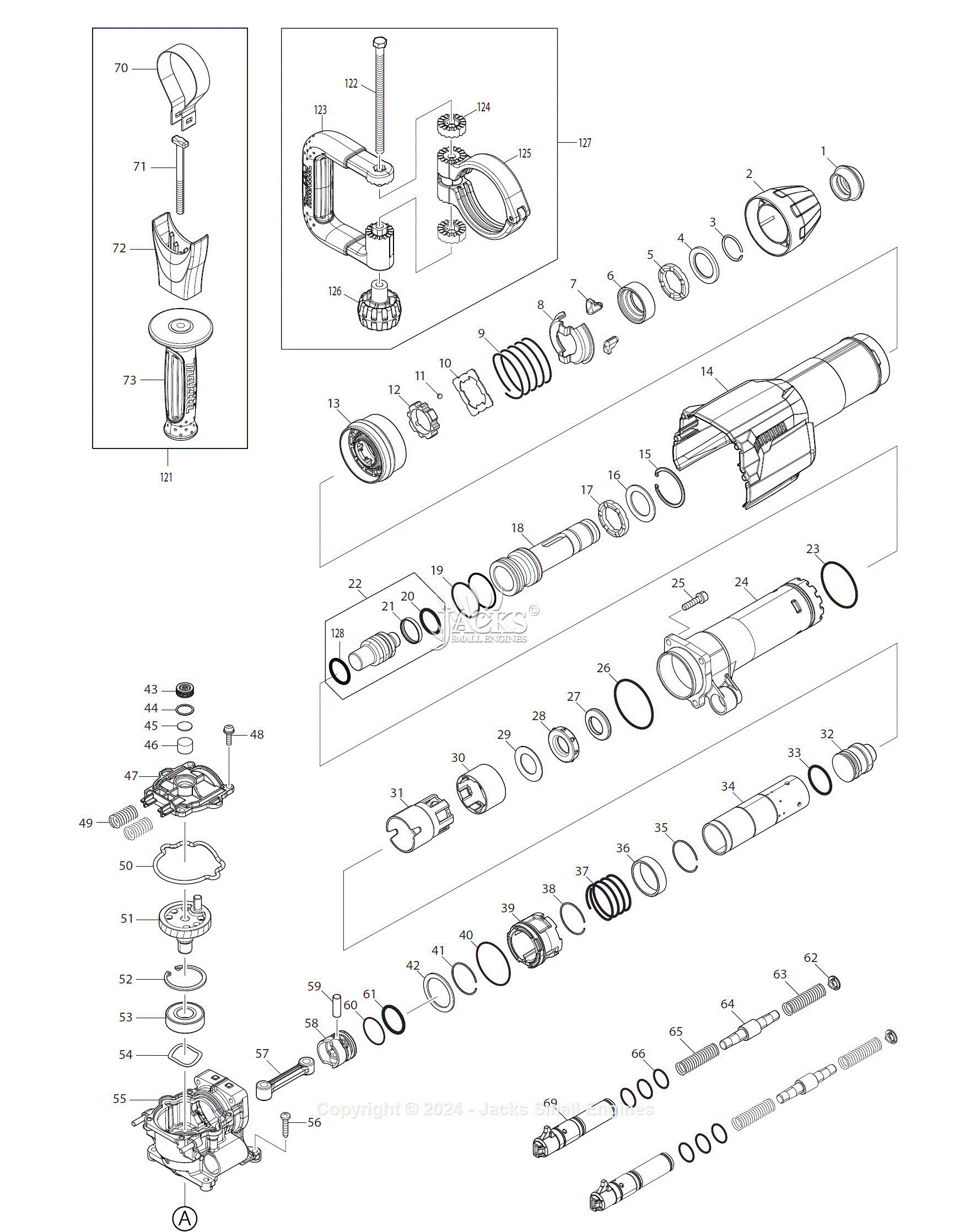 Makita GMH01Z Parts Diagram for Parts List - 1