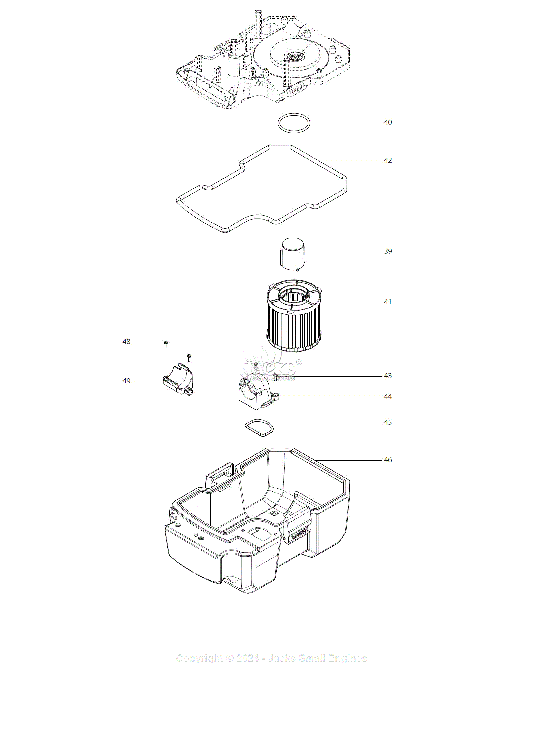 Makita XCV11Z Parts Diagram for Parts List - 1