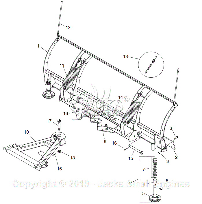 Meyer Lot Pro 7.5 Moldboard LP-7.5 (EZ Classic) Parts Diagram for MOLDBOARD