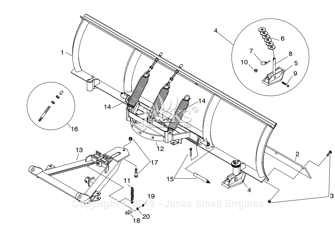 Meyer ST 7.5 Moldboard ST7.5 (MDII/EZ Plus) Parts Diagram for Moldboard