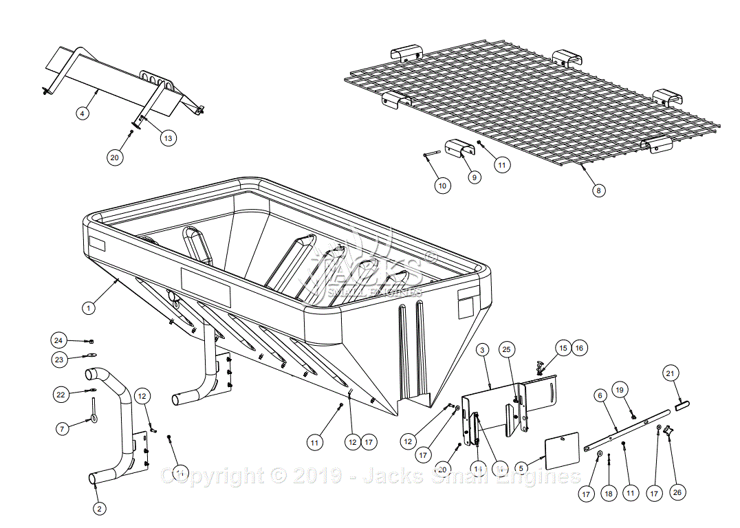 Meyer 2.0 Polyhawk Insert Hopper Parts Diagram For HOPPER ASSEMBLY