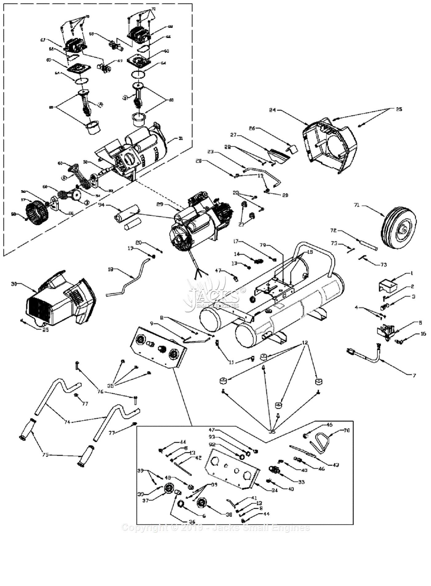 Porter Cable CF2800 Type 2 Parts Diagram for Assembly