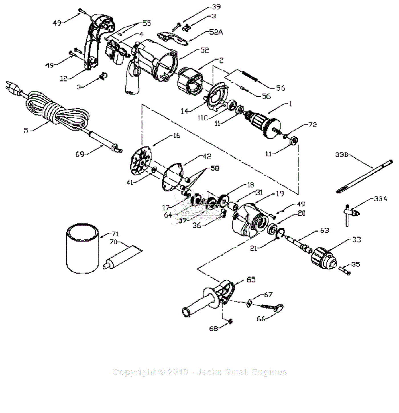 Porter Cable 2615 Parts Diagram for Assembly