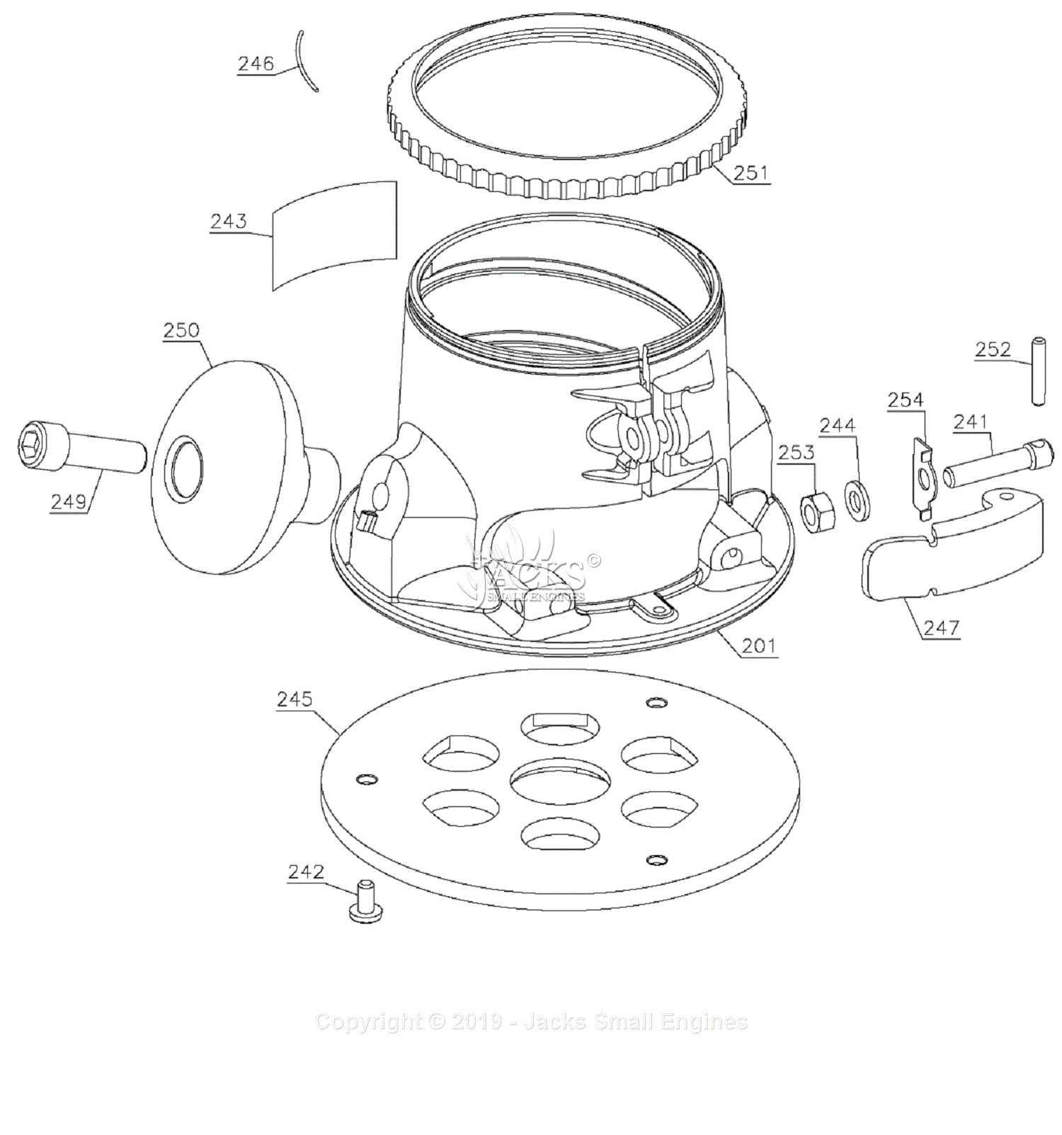 Porter Cable 1001 Type 8 Parts Diagram for Base Assembly