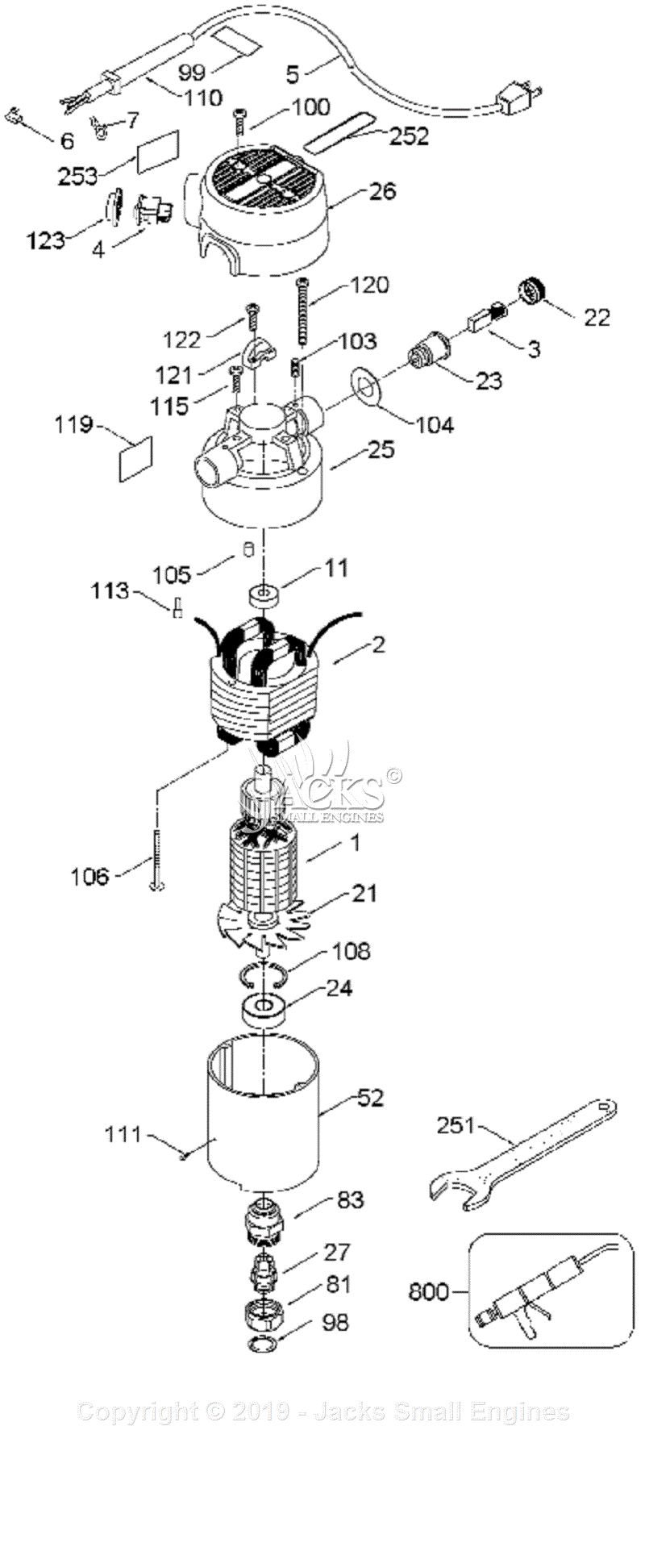 Porter Cable 6902 Type 8 Parts Diagram for Assembly