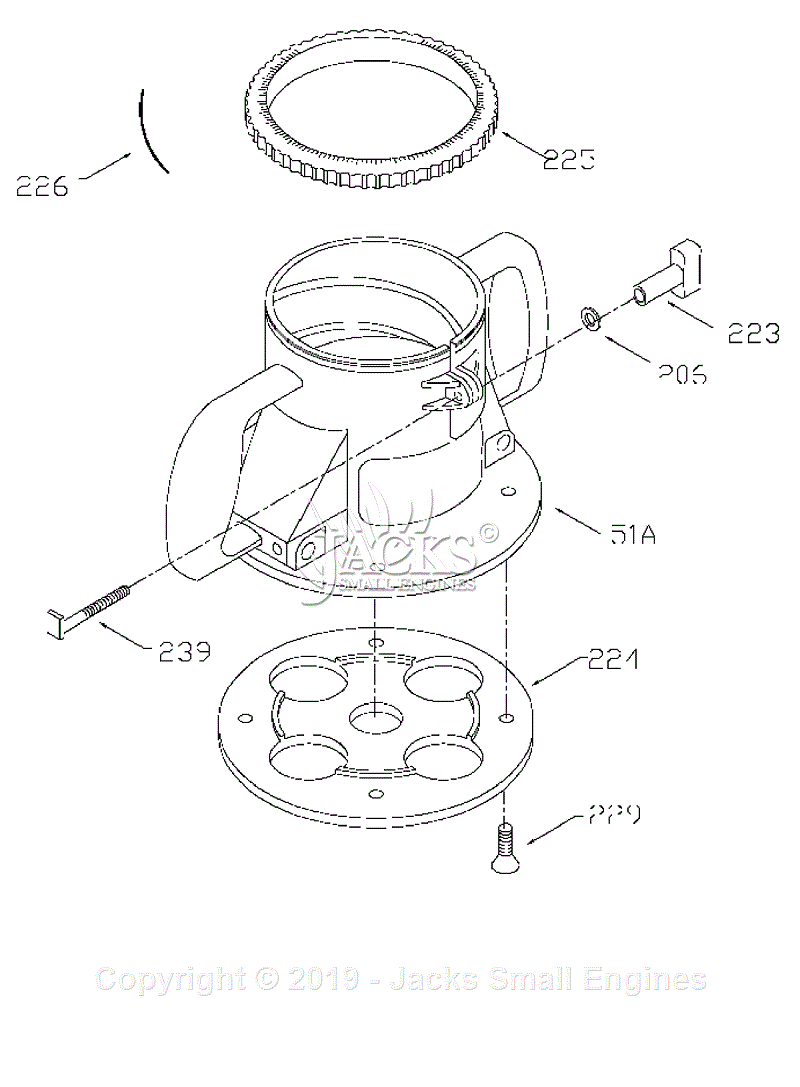 Porter Cable 7519 Parts Diagram for Base Assembly