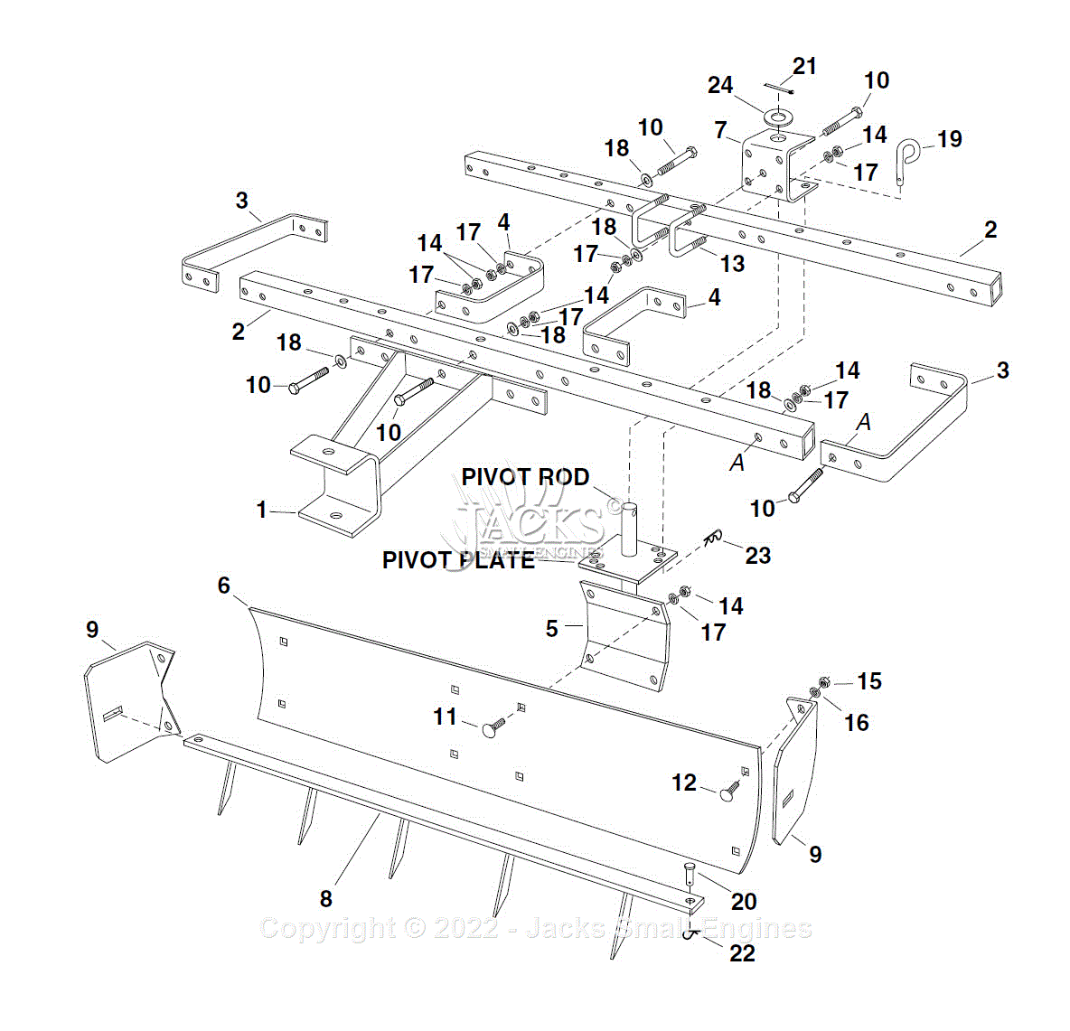 Agri-Fab 45-0265 Sleeve Hitch Scraper Box Parts Diagram for Parts List