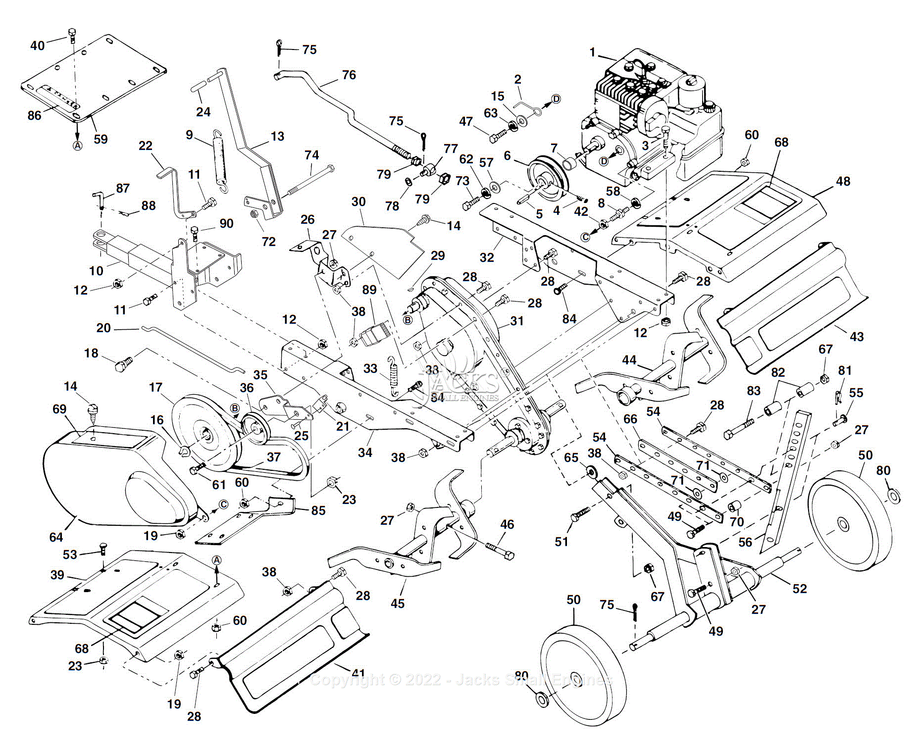 Agri-Fab 45-03082 Multi-Fit Tow-Behind Tiller Parts Diagram for Parts ...