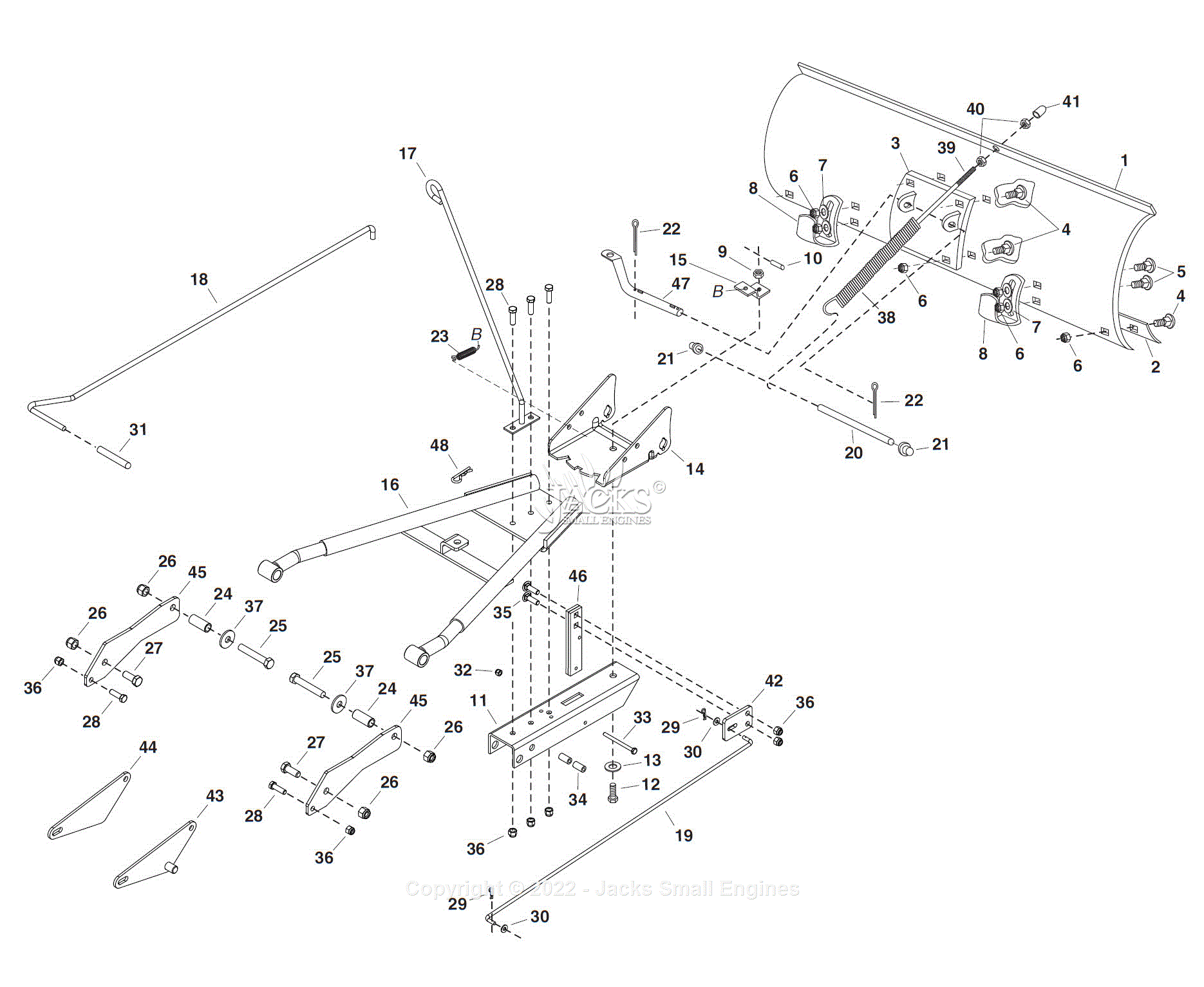 Agri Fab 45 0447 Snow Blade Parts Diagram For Parts List