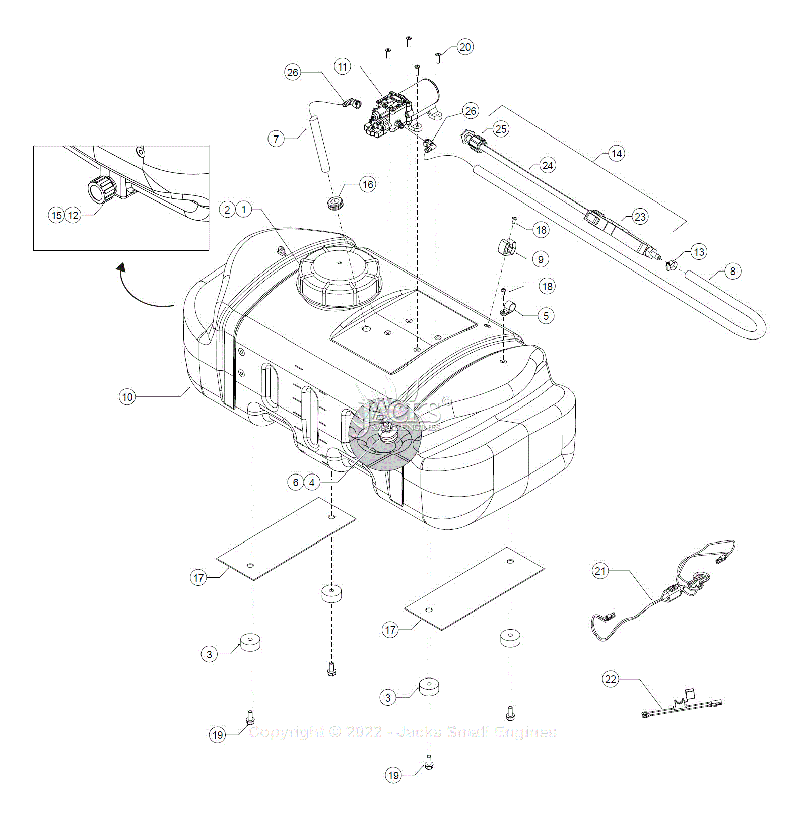 Agri Fab 45 0586 25 Gal Spot Sprayer Parts Diagram For Parts List 0826