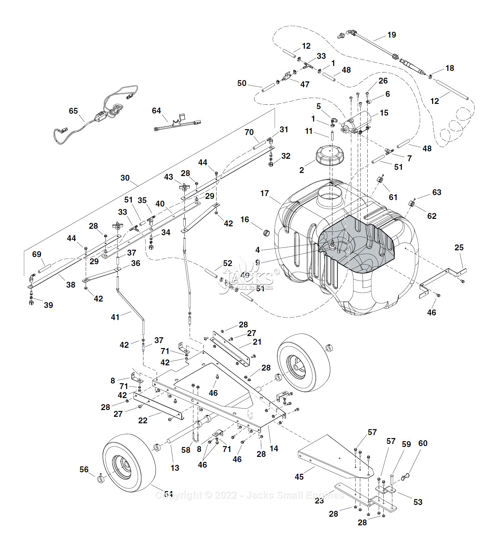 AgriFab 450589 45 gal sprayer Parts Diagram for Parts List