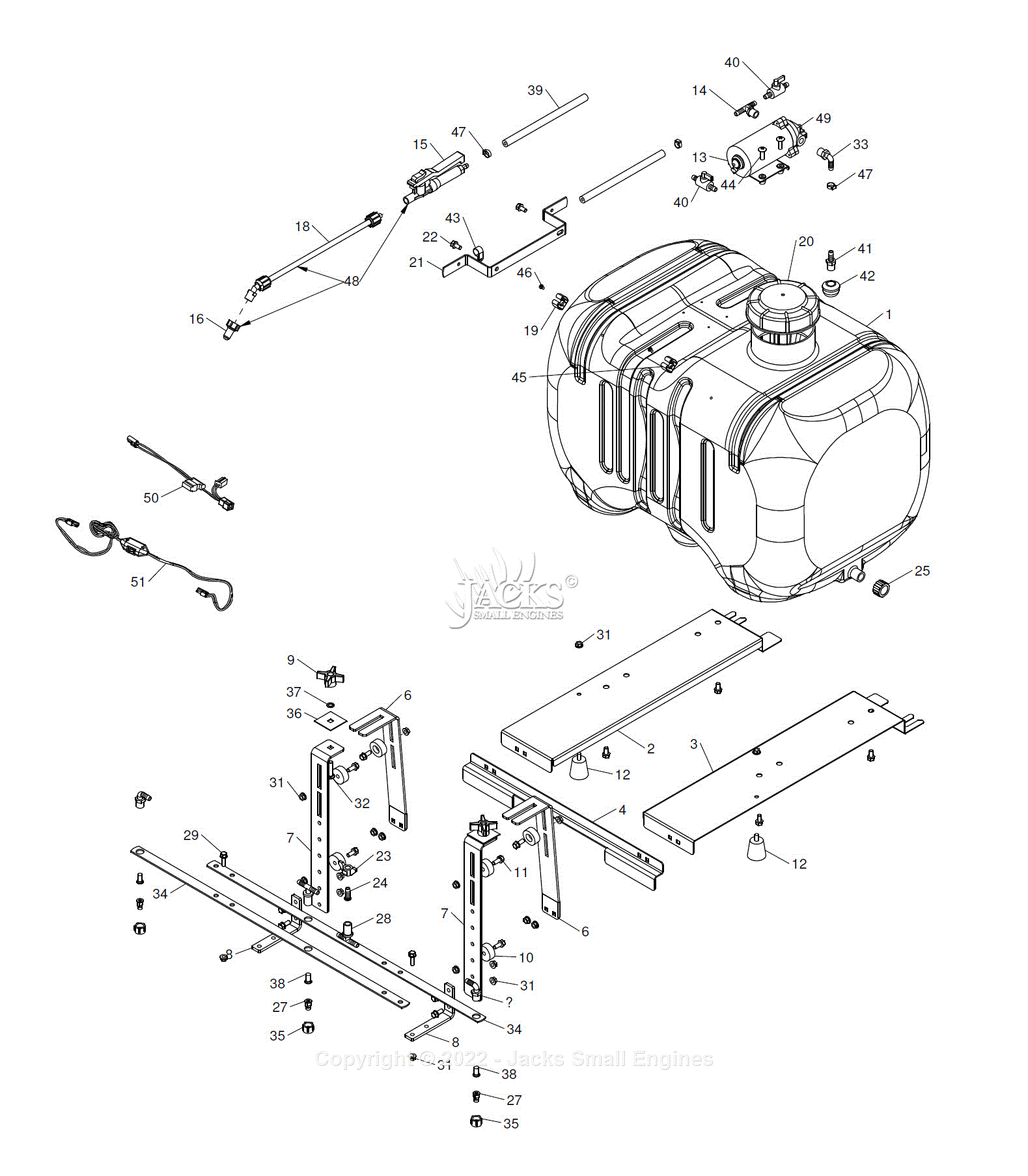 Agri Fab Lp39964 45 Gal Mid Size Gator Sprayer Parts Diagram For Parts List