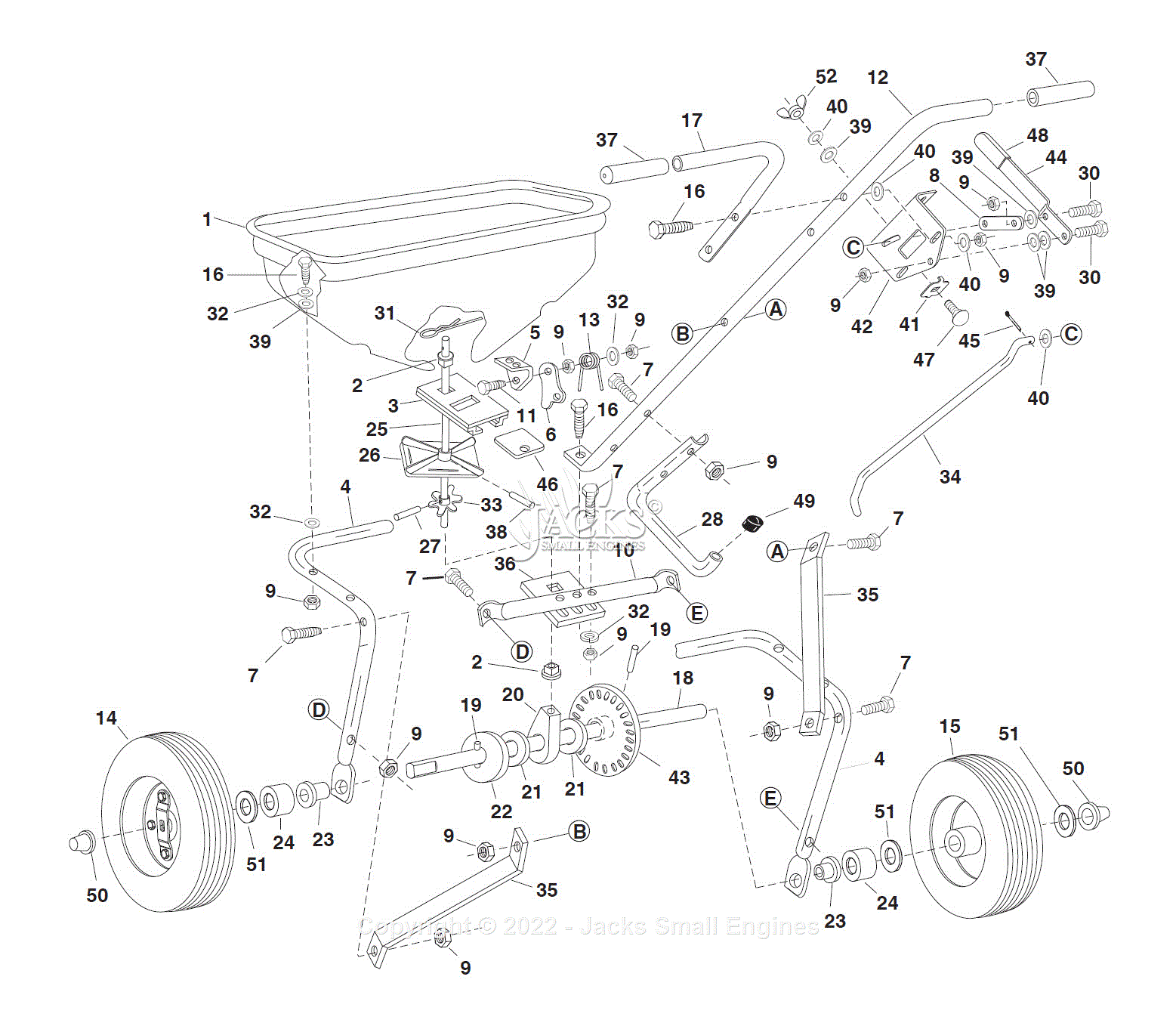 Agri-Fab 45-02143 8-Gallon (Dry) Push Broadcast Spreader Parts Diagram ...