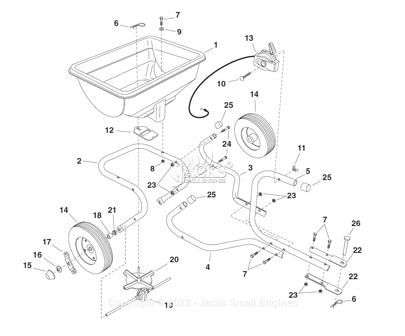 Agri-Fab 45-0315 85 lb. Tow Spreader Parts Diagram for Parts List