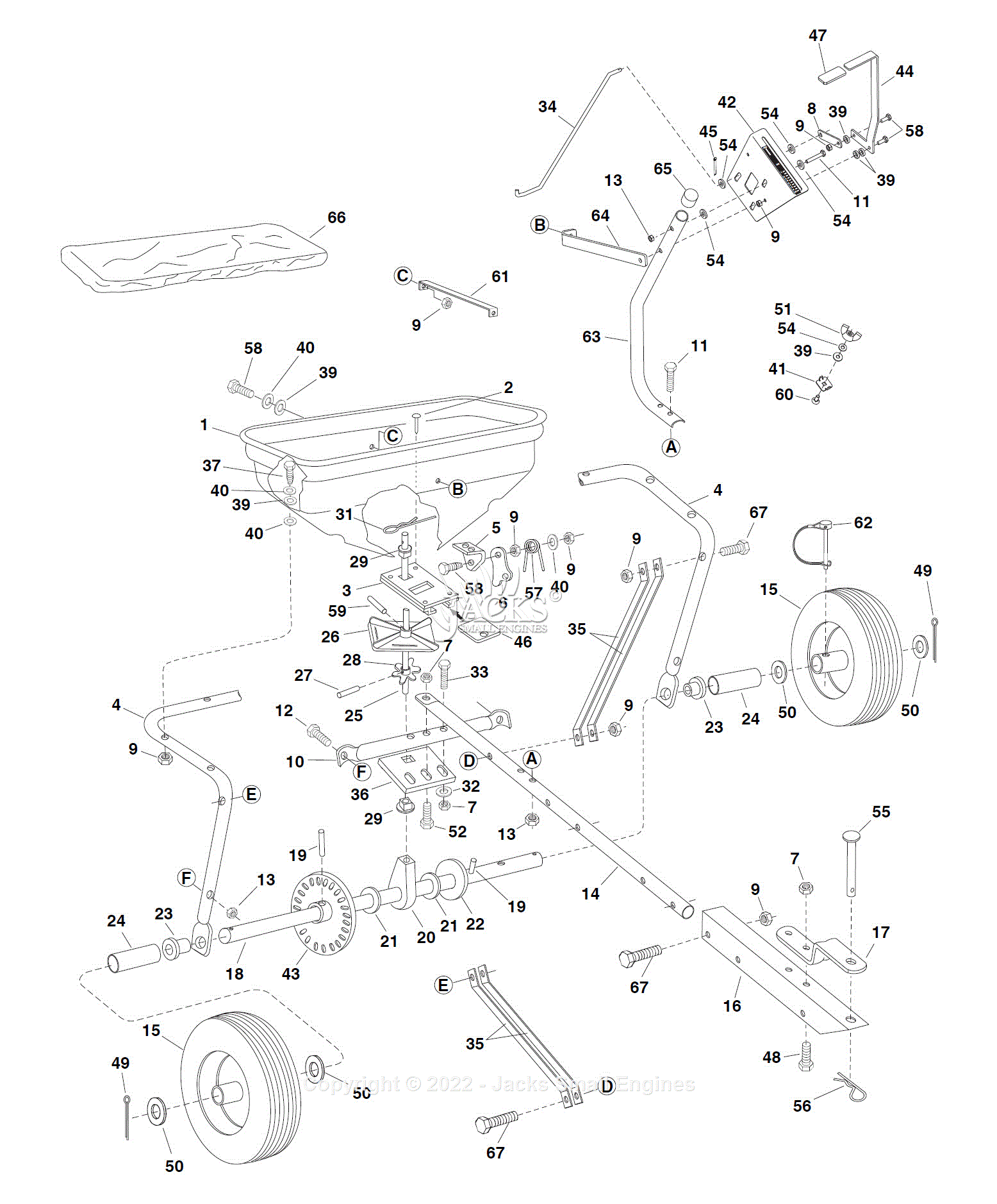 Agri-Fab 45-0364 UTV/ATV 29-Gallon Broadcast Spreader Parts Diagram for ...