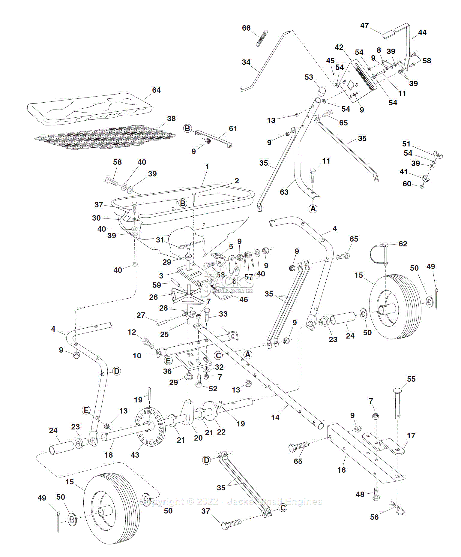 Agri-Fab 45-03641 UTV/ATV 29-Gallon Broadcast Spreader Parts Diagram ...