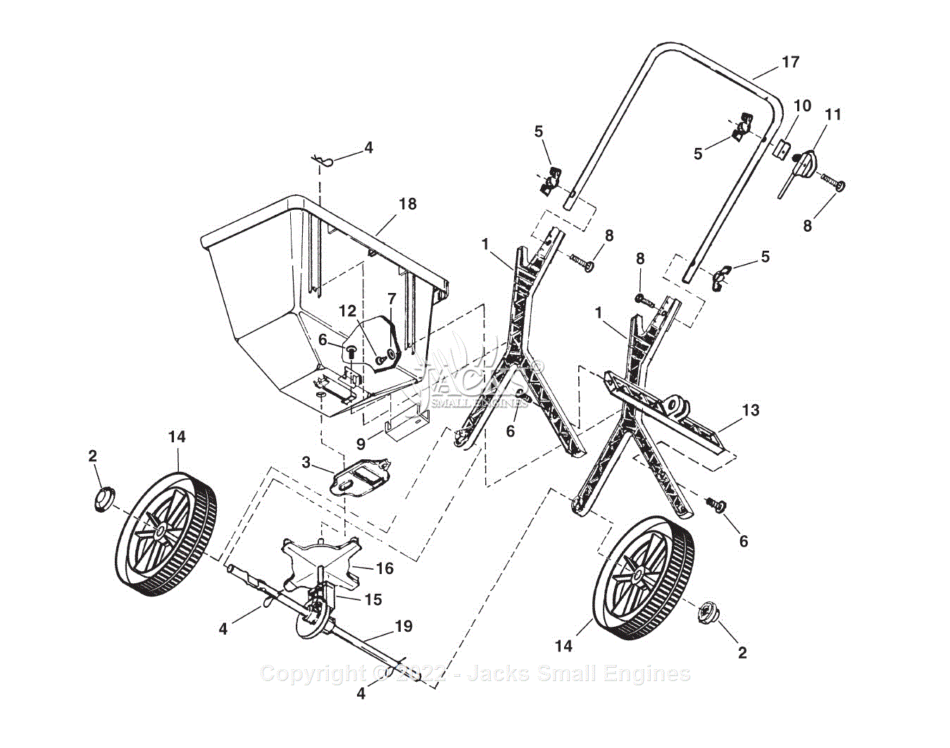 Agri-Fab 45-0409 50 lb. Push Spreader Parts Diagram for Parts List