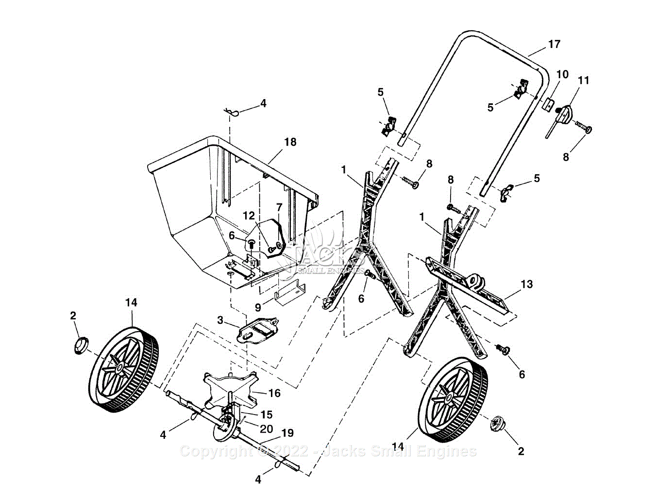 Agri-fab 45-04091 50 Lb. Push Spreader Parts Diagram For Parts List