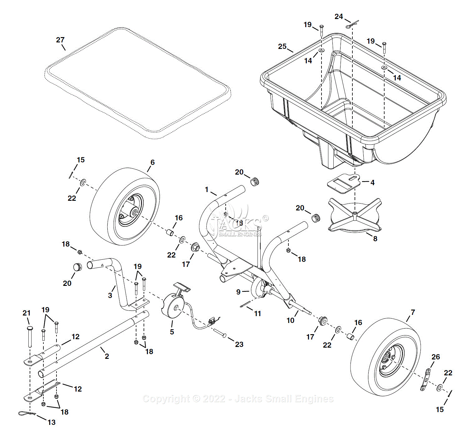 Agri-fab 45-0530 85 Lb. Tow Spreader Parts Diagram For Parts List