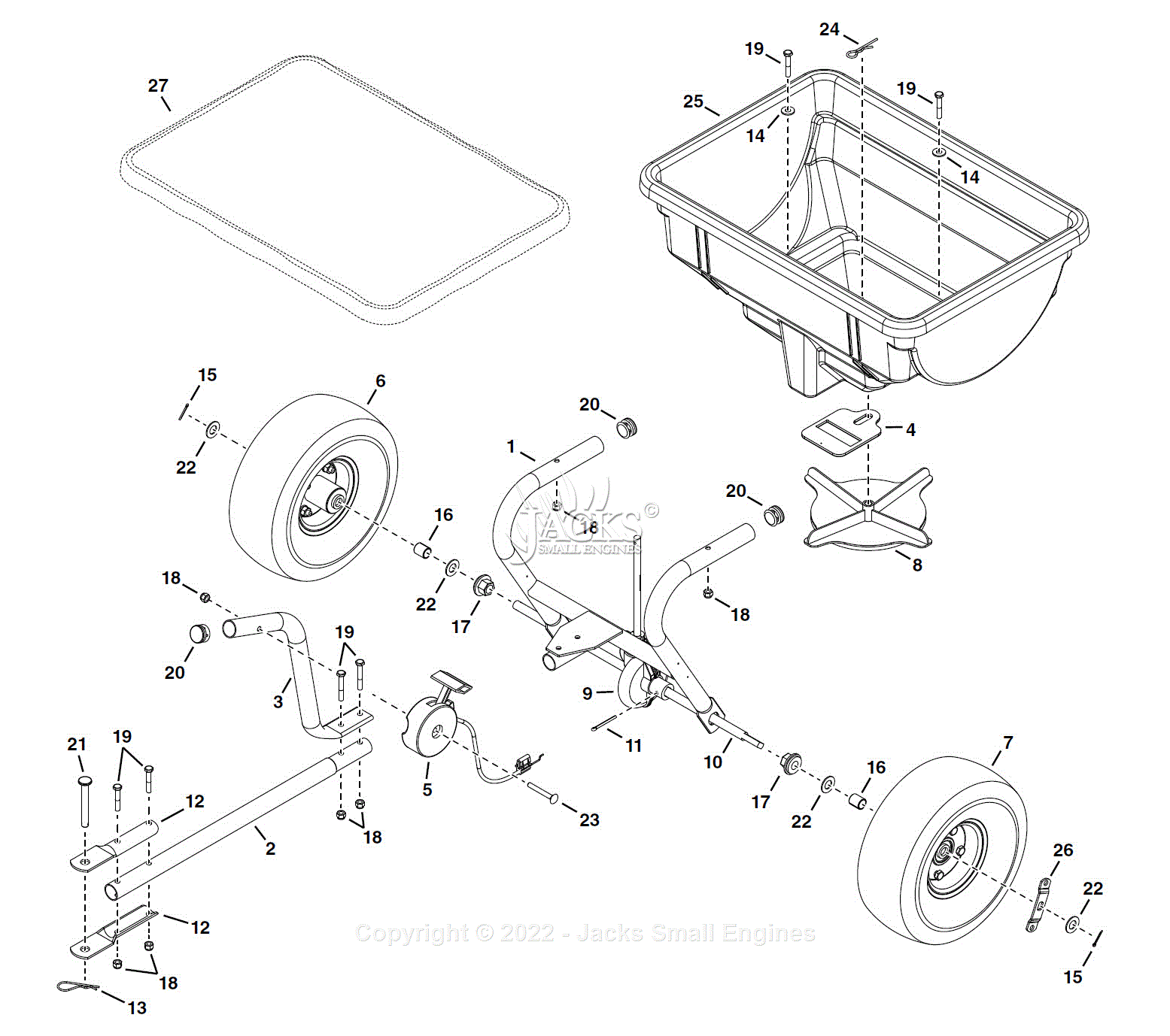 Agri-Fab 45-05301 85 lb. Tow Spreader Parts Diagram for Parts List