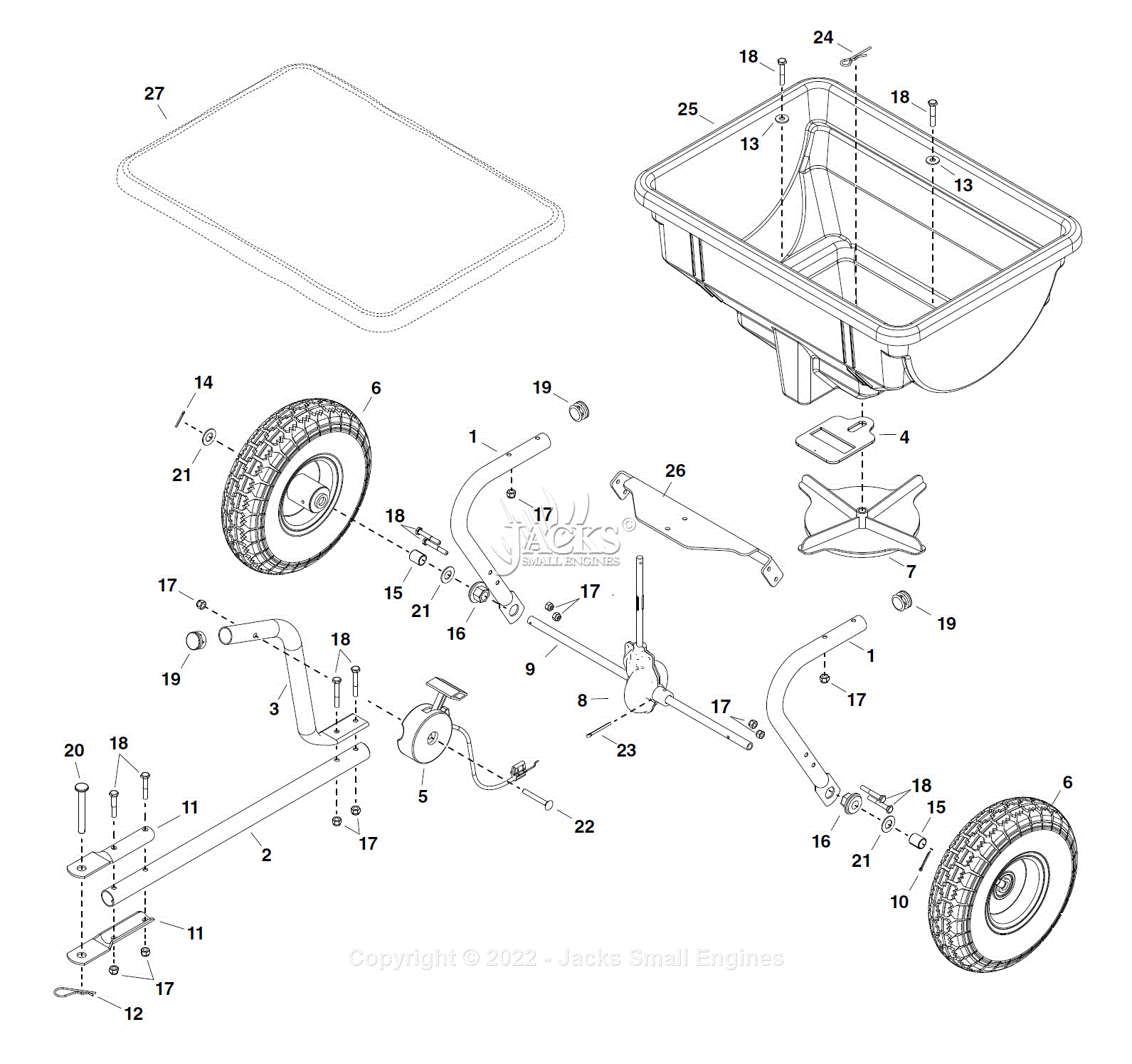 Agri-Fab 45-05303 85 lb. Tow Spreader Parts Diagram for Parts List