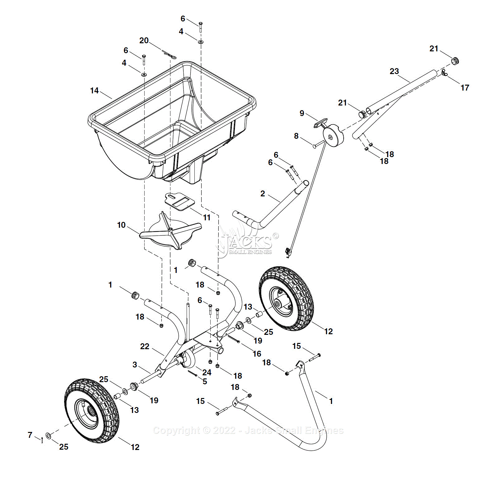 Agri-Fab 45-05312 85 lb. Push Spreader Deluxe Parts Diagram for Parts List