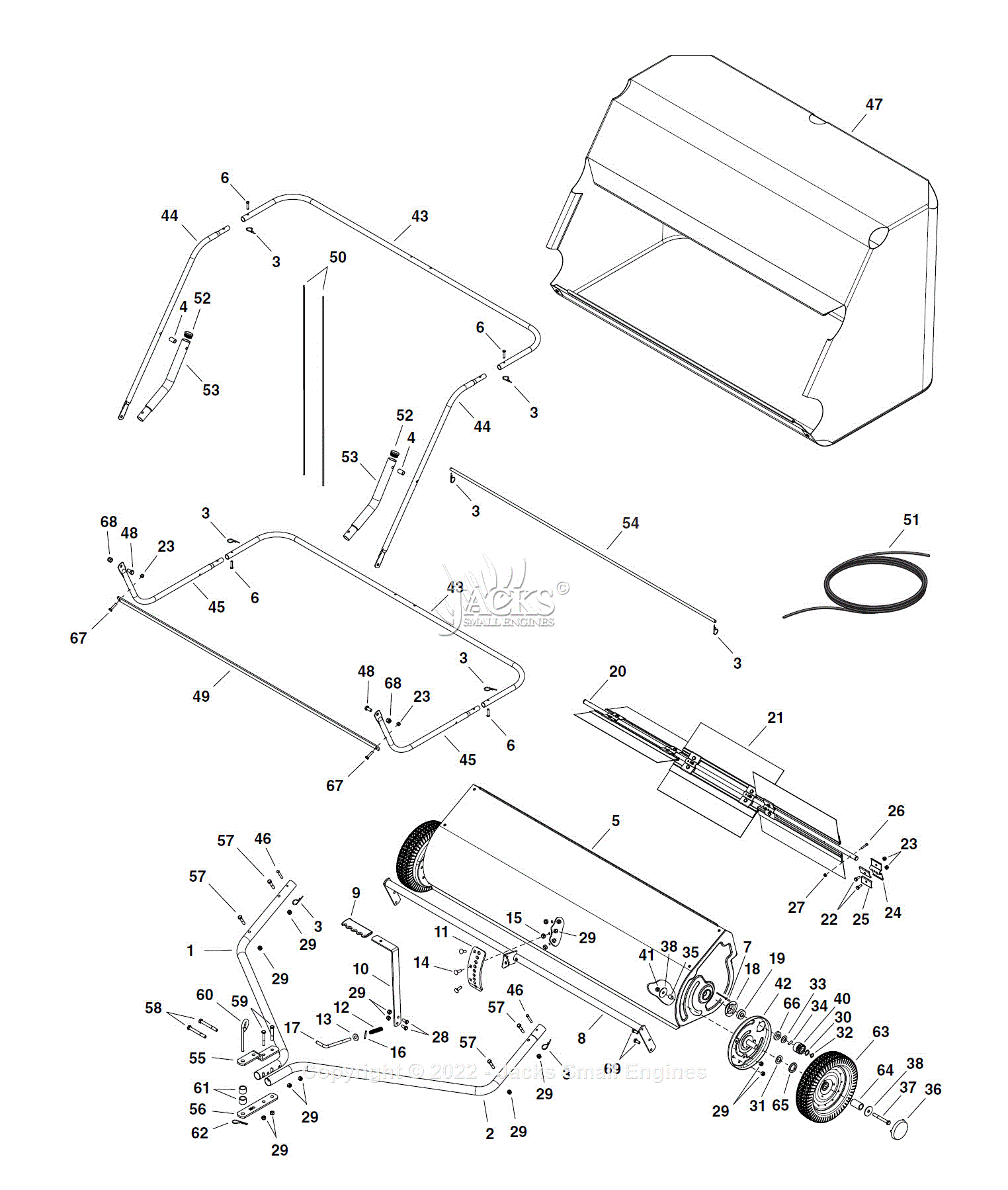 Agri Fab 45 05221 52 Lawn Sweeper Parts Diagram For Parts List