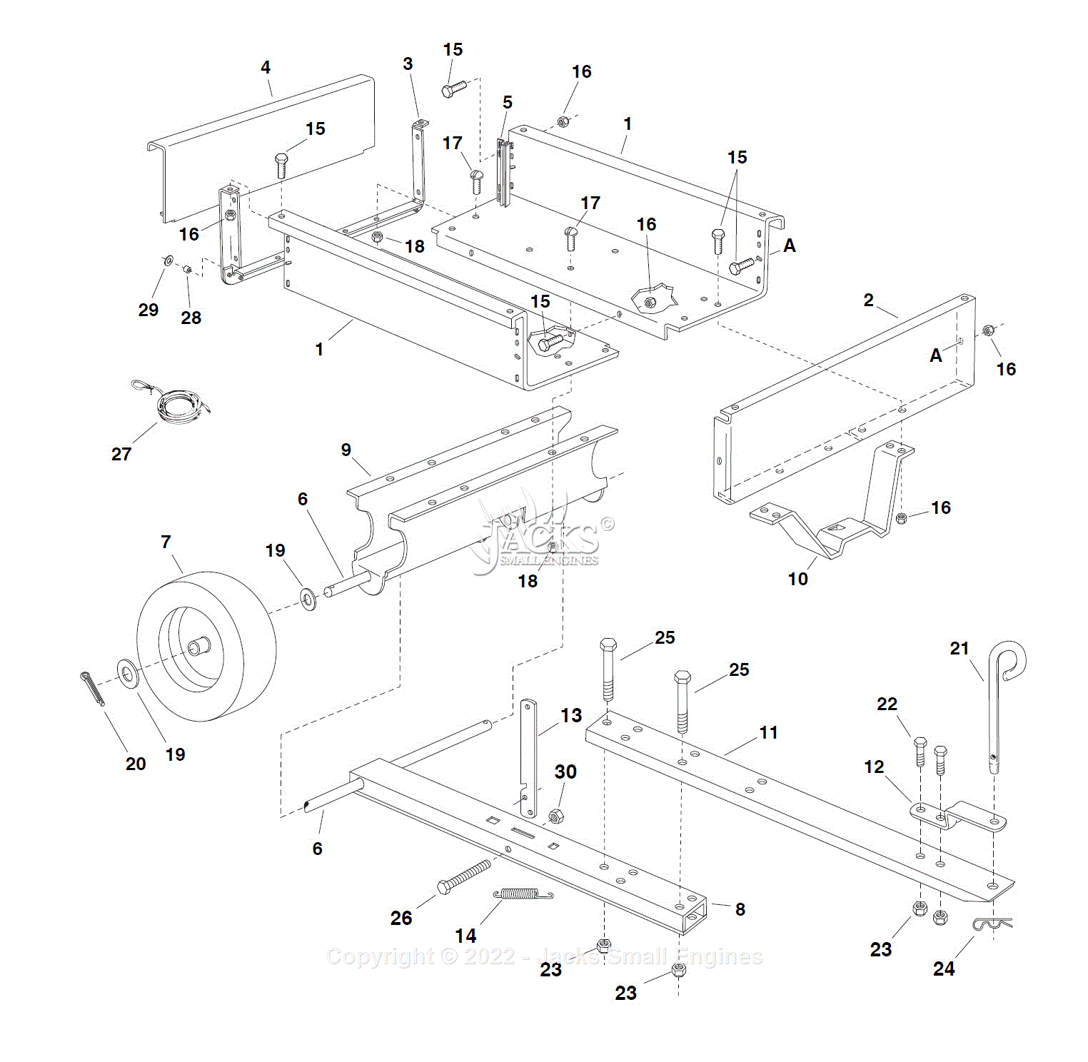 AgriFab 450407 VacNGo™ Parts Diagram for Parts List 1 Cart Repair