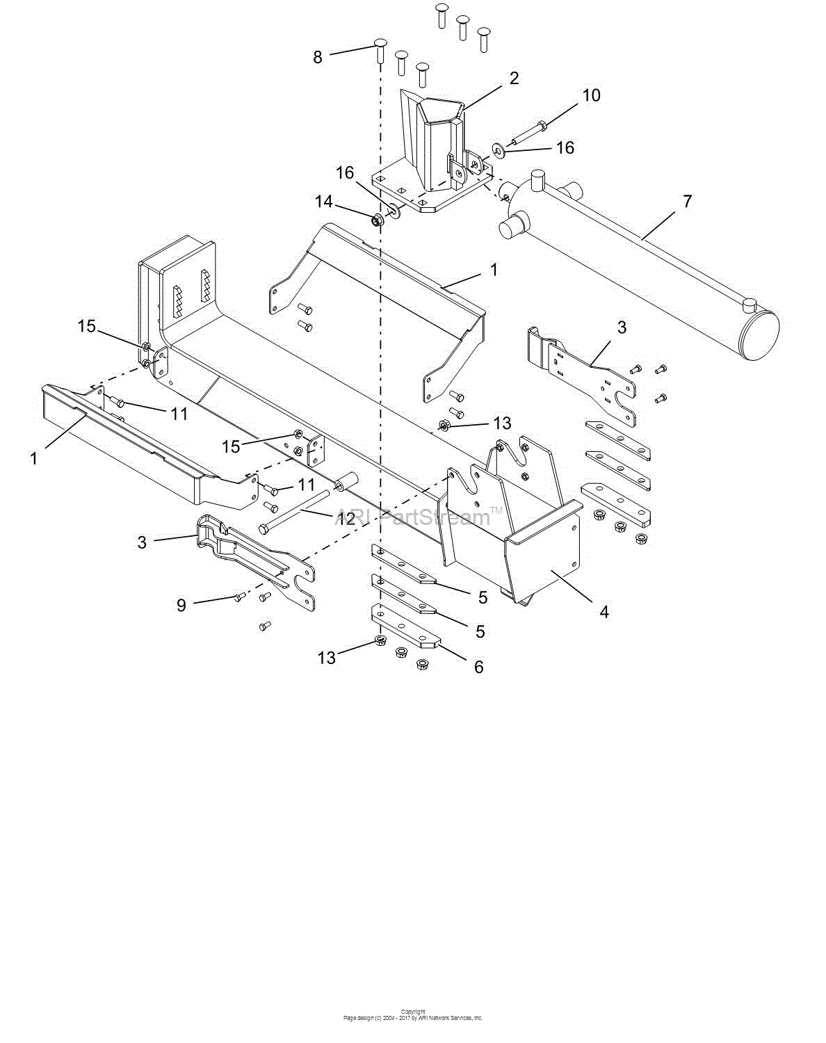 Ariens 917030 (012000 - ) 22-Ton Log Splitter Parts Diagram for Beam