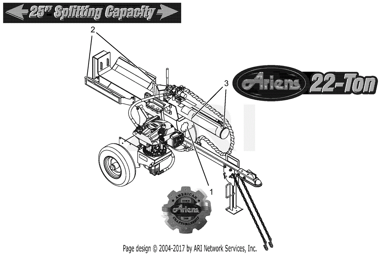 Ariens 917011 010000 014999 22 Ton Log Splitter Parts Diagram For Decals Style