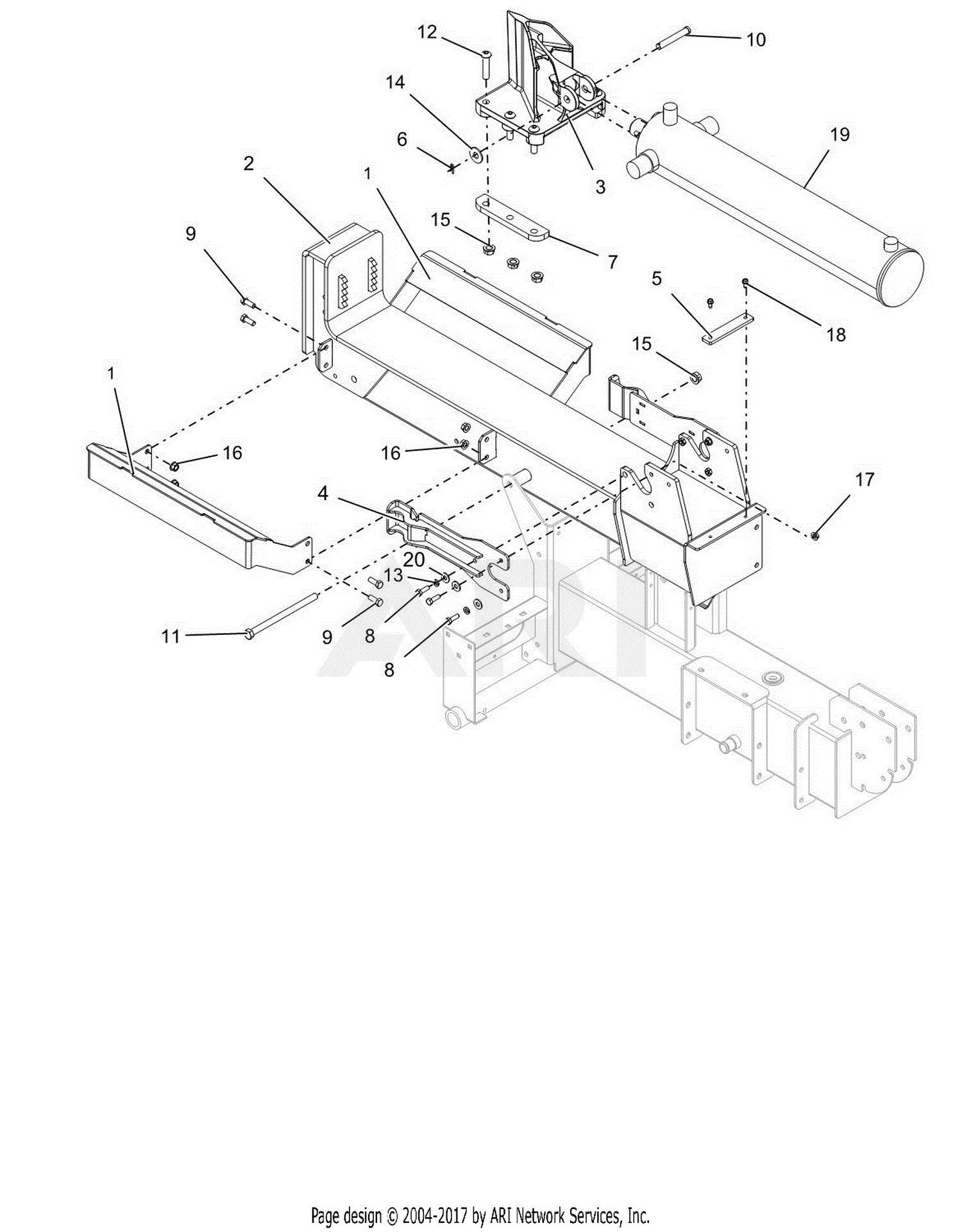 Ariens 917031 017000 27 Ton Log Splitter Parts Diagram For Beam