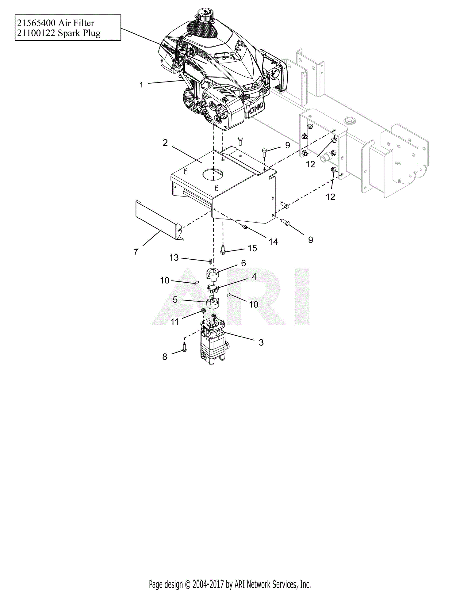 Ariens 917033 005000 27 Ton Log Splitter Parts Diagram For Engine