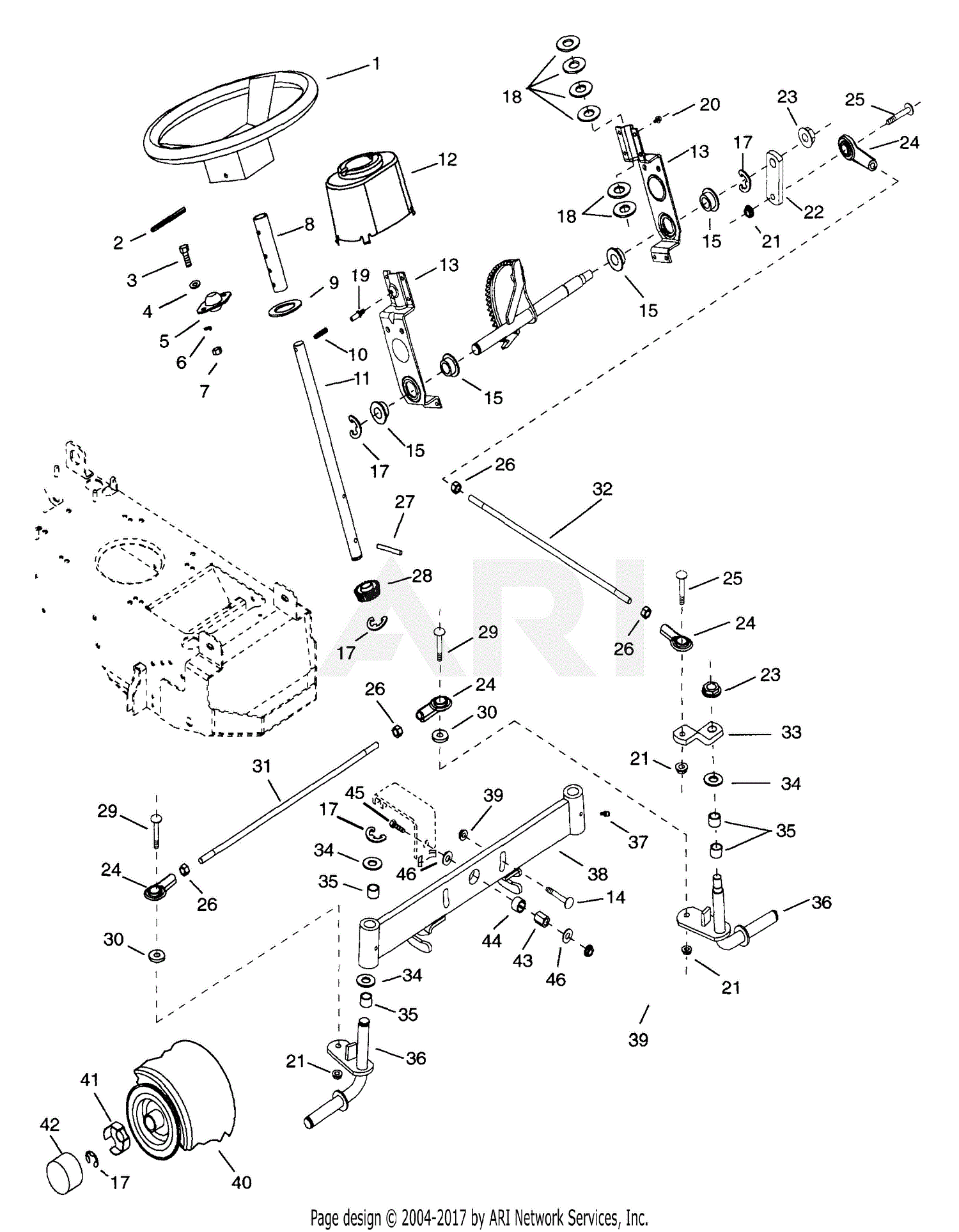 Ariens 936307 (000101 - 000300) Sierra 1640H, 16hp B&S, Hydro, 40