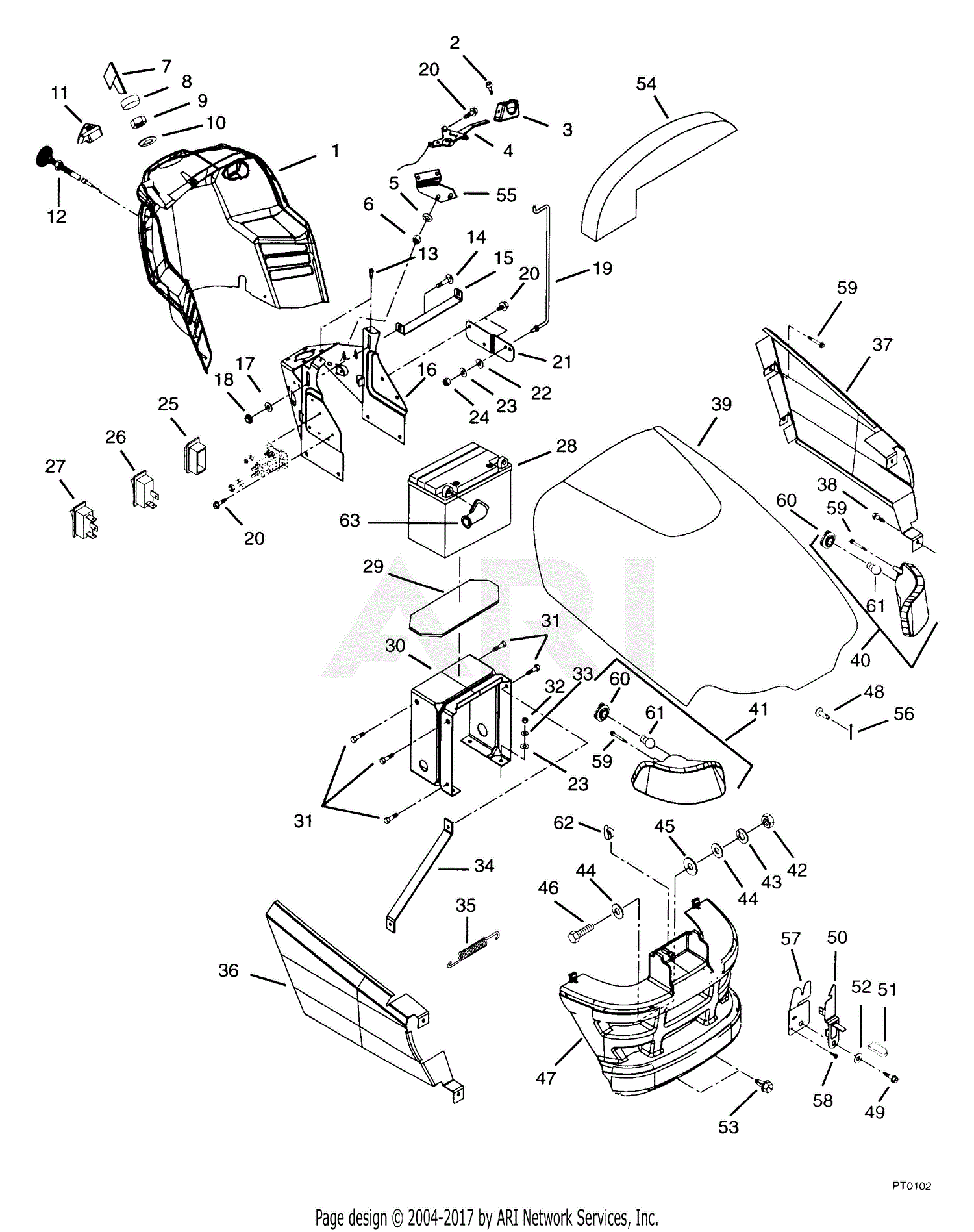 Ariens 936018 (001601 - ) Sierra 1540H, 15hp Kohler, Hydro, 40