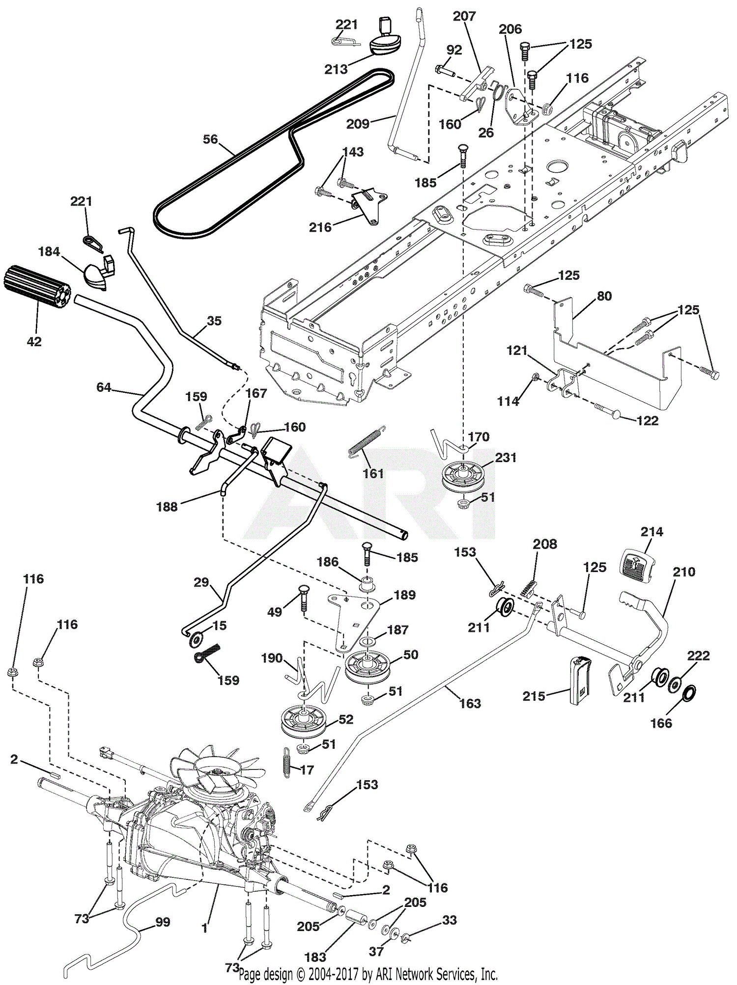 Ariens 936039 (960460003-00) 46" Precision Hydro Tractor Parts Diagram