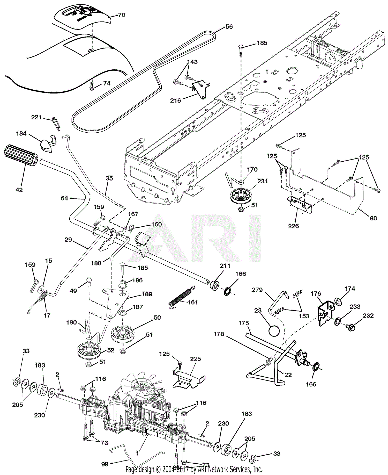 Ariens 936044 (96046001700) 46" Hydro Tractor Parts Diagram for Drive