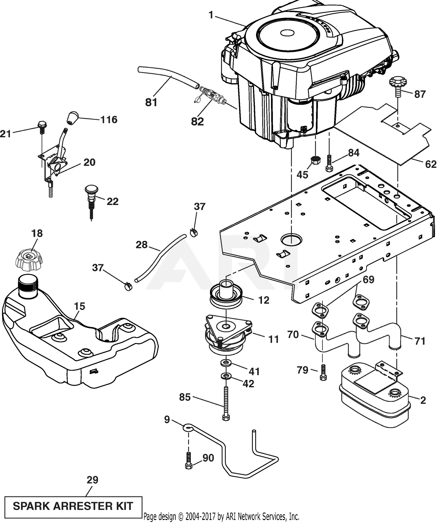 Ariens 936055 960460028 00 54 Hydro Tractor Parts