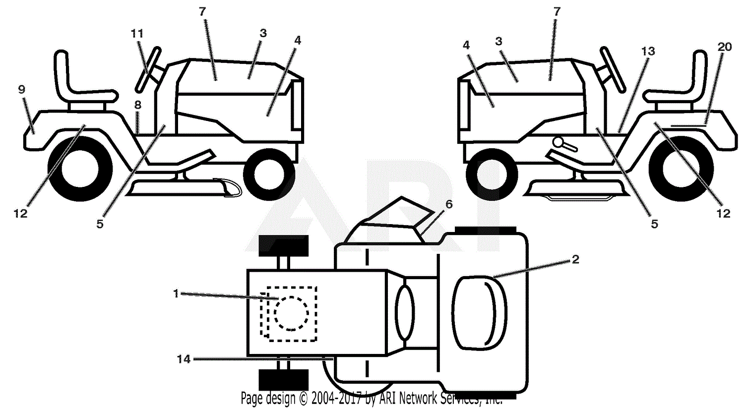 Ariens 936056 960460023 00 46 Hydro Tractor Parts Diagram For Decals