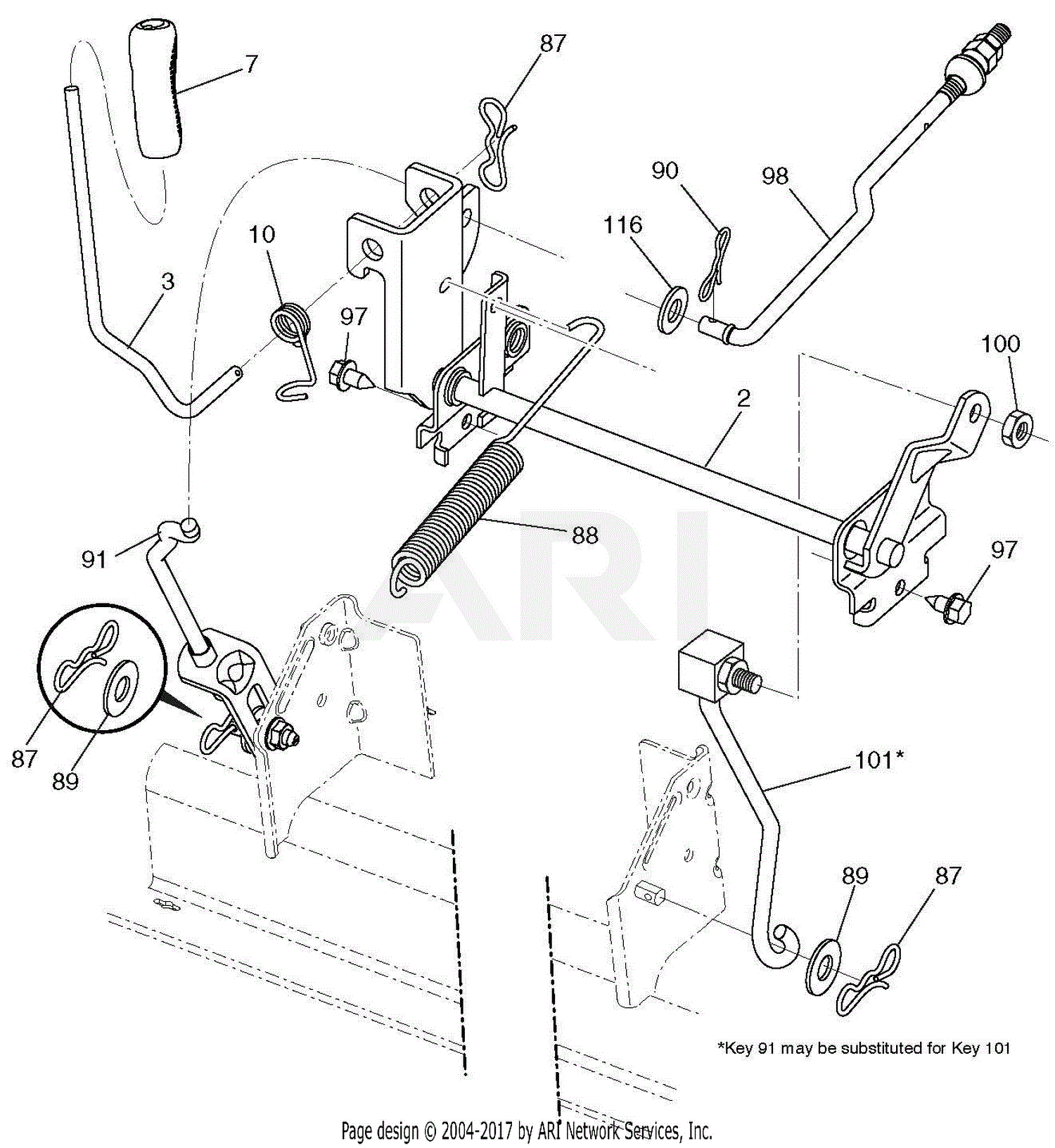 John Deere 42 D100 Series Deck Parts Diagram