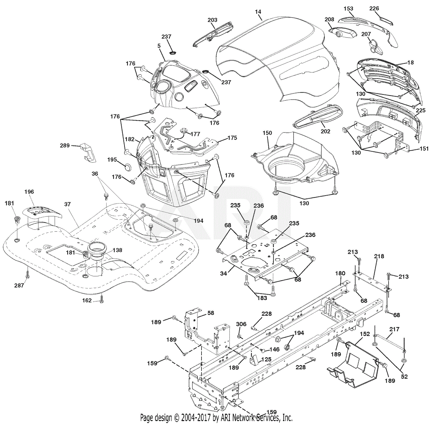 Ariens 936065 (960460047-02) 42" Automatic Tractor Parts Diagram for
