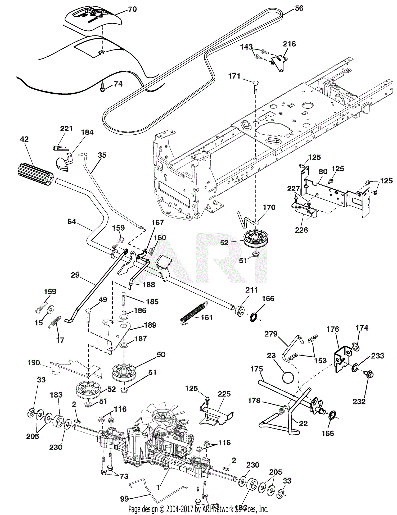 Ariens 936073 960460054 00 42 Automatic Tractor Parts Diagram For Drive