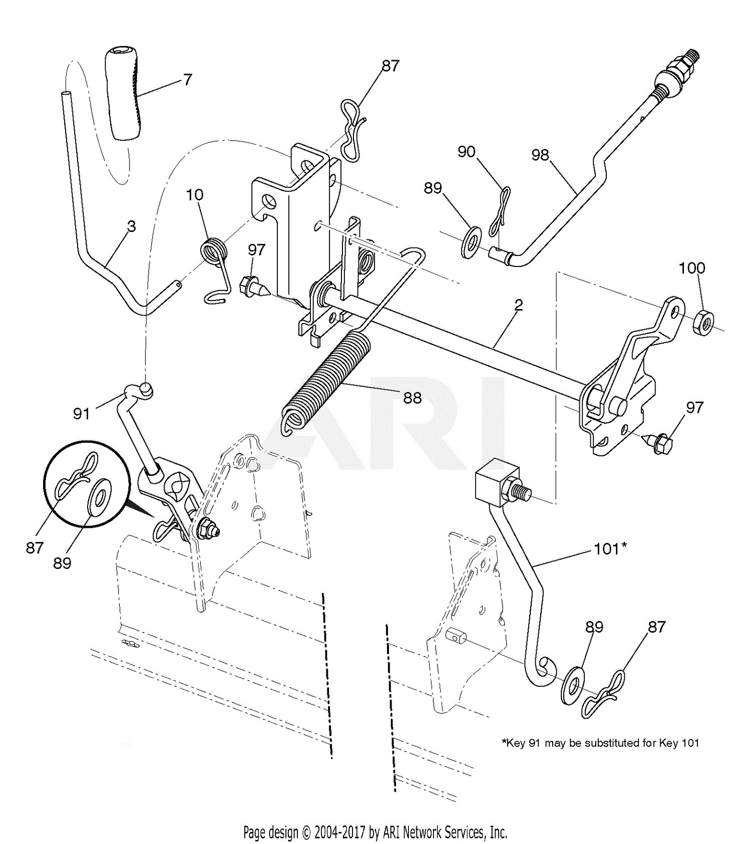 Ariens 936079 (960480045-00) 42" Gear Tractor Parts Diagram for Mower Lift