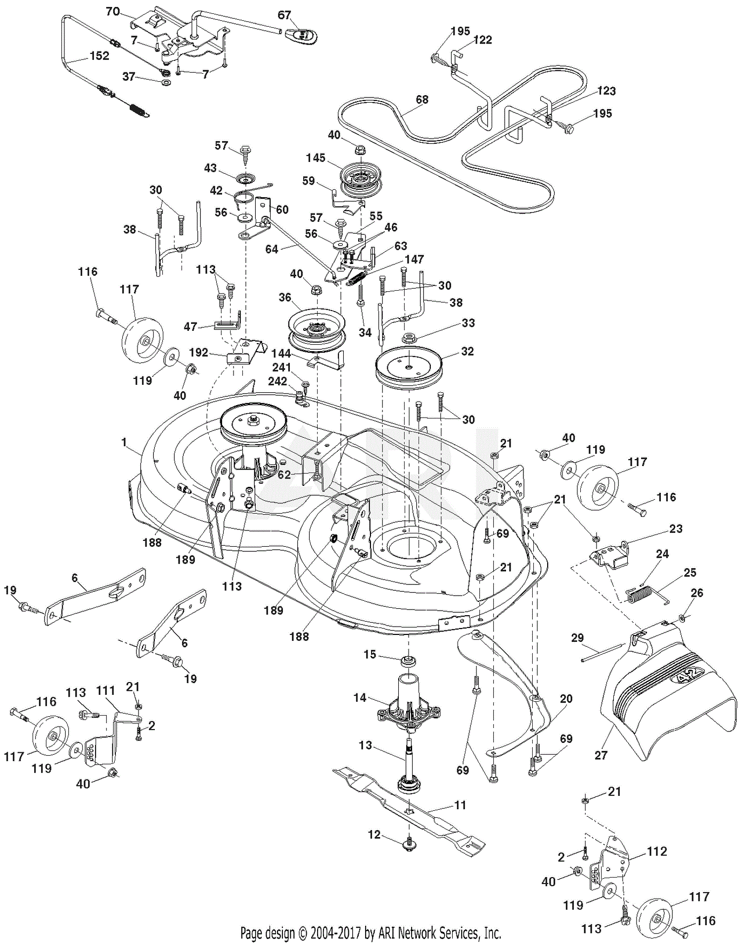 Ariens 936083 (960460061-00) 42" Automatic Tractor Parts Diagram for