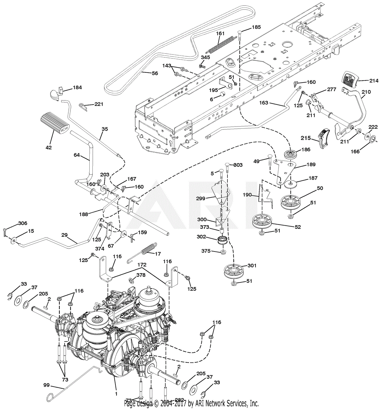 Ariens 936083 (960460061-02) 42" Automatic Tractor Parts Diagram for Drive
