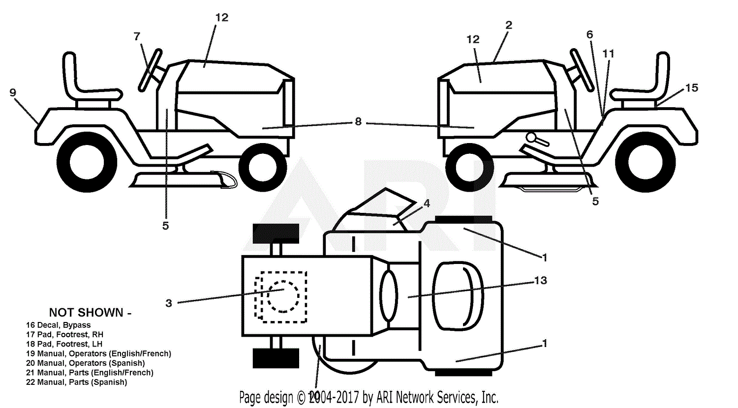 Ariens 936084 960460062 01 42 Automatic Tractor Parts Diagram