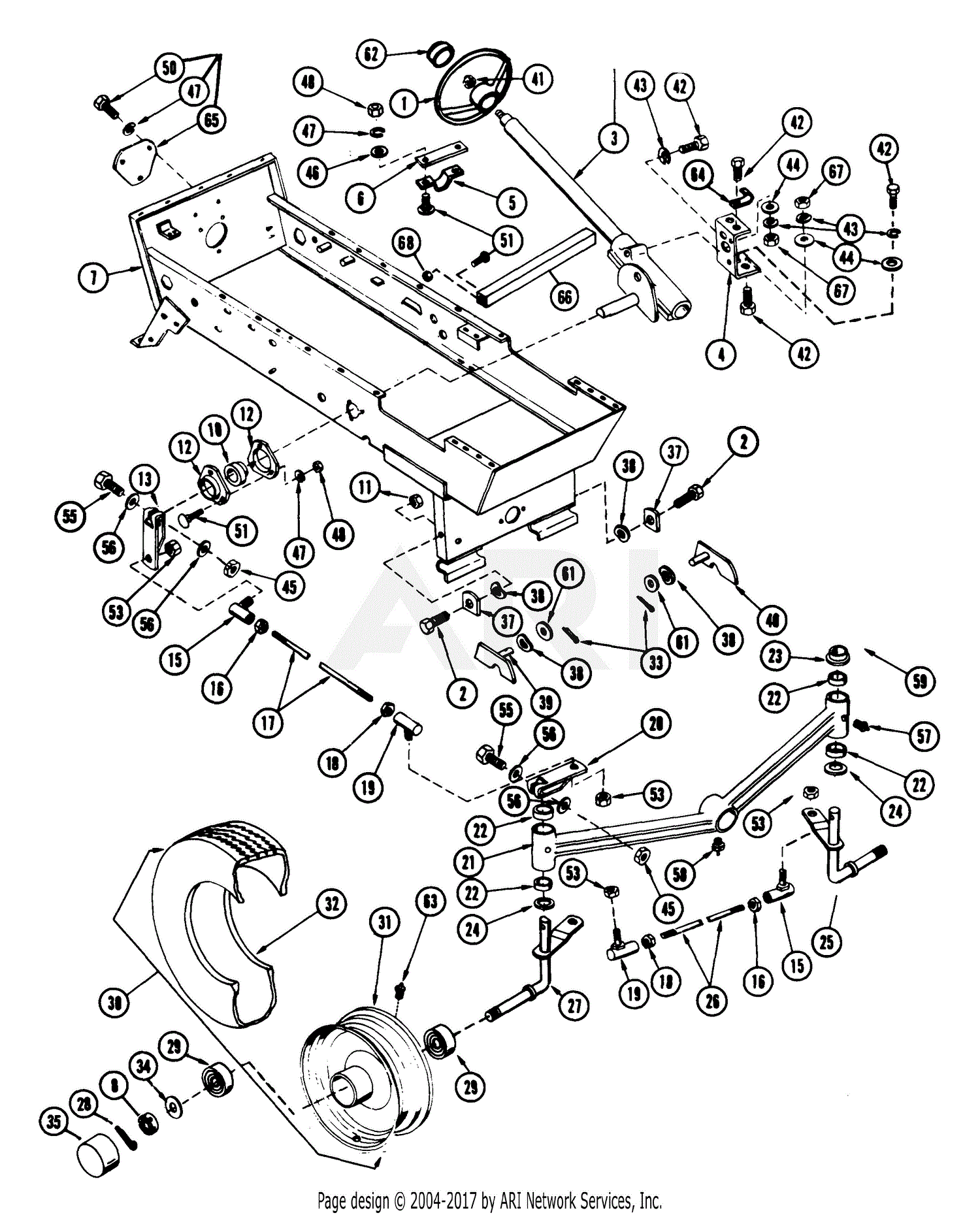 Ariens 931019 (000101 - 006500) GT, 17hp Kohler, Hydro Parts Diagram ...