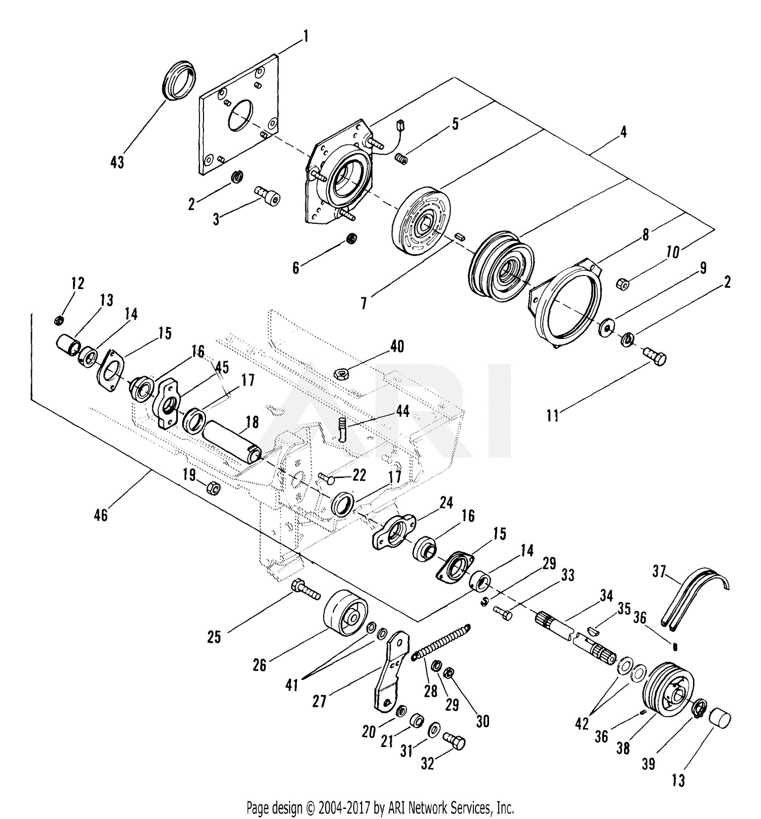 Ariens 931033 (000101 - 004000) GT, 18hp Kohler, Hydro Parts Diagram ...