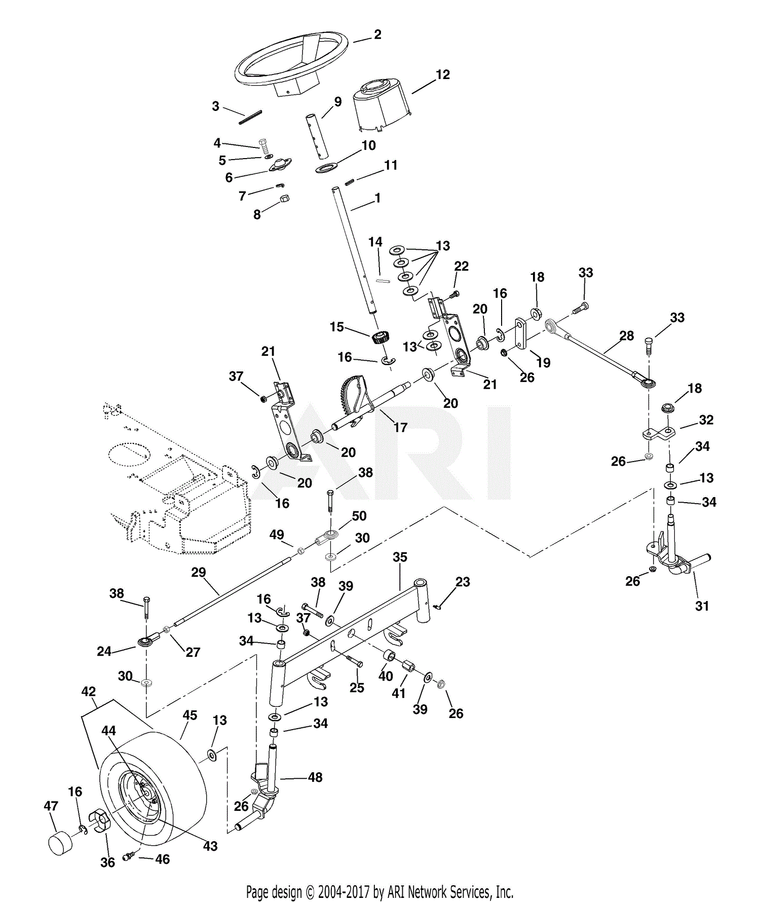 Ariens 934026 (000101 - ) High Sierra, 1848 18hp B&S Twin, Hydro, 48 ...