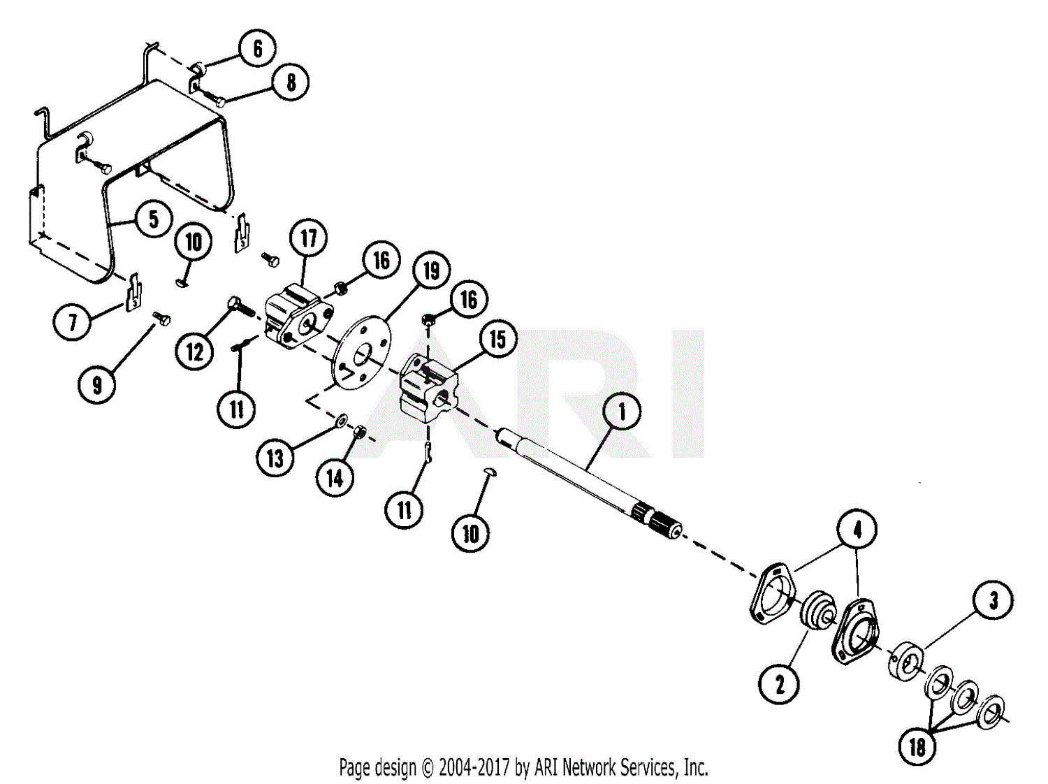 Ariens 731027 Rear PTO Kit-Hydro Parts Diagram for Rear PTO Kit